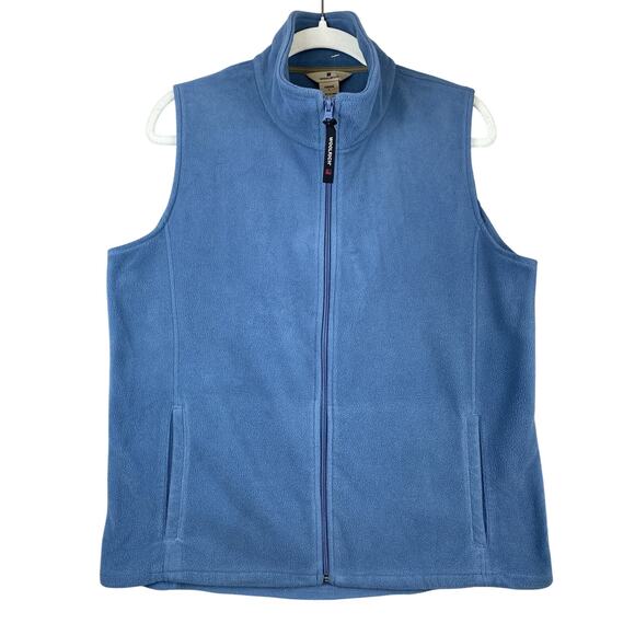 Woolrich Jackets & Blazers - Wms Woolrich Sz L Horizon Blue Full Zip Sleeveless Pockets Golf Vest
